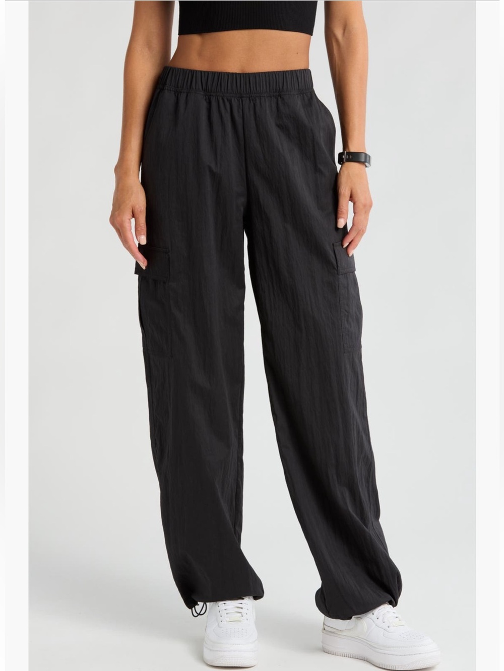 Zella Cargo Elastic-Waist Pants with cinch cuffs